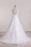 New Style Scoop V Back Sexy Wedding Dress With Sash