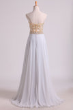 Prom Dresses Sweetheart A Line With Beads Floor Length Chiffon