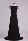 Black Beatau Evening Dresses Deep V Back Mermaid Spandex With SJSP7BTLEN4