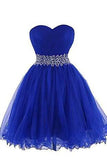 Sweetheart Short Blue Bridesmaid Dresses Homecoming Dresses JS769