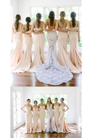 Bridesmaid Dresses Mermaid Sweetheart Sweep Train