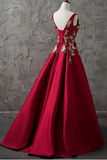 A-Line Bateau Floor-Length Sleeveless Satin Prom Dress/Evening Dress SJSPJQ7ECFK