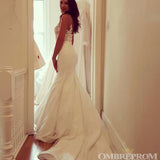 Mermaid Lace Wedding Dresseses V Neck Court Train Bridal Gowns