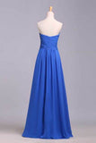 Simple Prom Dresses Sweetheart Ruffled Bodice A Line Floor Length Chiffon