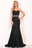 Evening Dresses Sweetheart Beaded Waistline Lace Mermaid