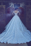 Lace A Line Off The Shoulder Wedding Dresses With Applique Chapel Train