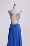 Bicolor Off The Shoulder Prom Dress Beaded Lace Bodice Chiffon Floor Length