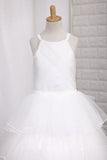 Tulle With Ruffles And Handmade Flower A Line Flower Girl Dresses