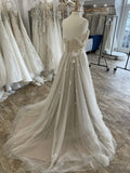 A Line Special Tulle Off The Shoulder Elegant Long Wedding Dresses