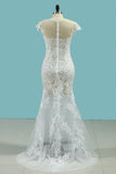 Sexy Beach Scoop Wedding Dresses Sheath Lace See-Through