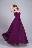 Affordable Bridesmaid Dresses/Prom Dresses A-Line Sweetheart Floor-Length Chiffon Grape