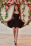 Black Glitter Sparkling Stars Prom Homecoming Dresses