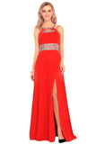 New Arrival Scoop Prom Dresses A Line Chiffon With Beads And Ruffles