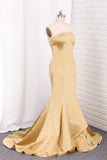 Evening Dresses Mermaid Strapless Satin Sweep Train