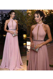 A Line Prom Dresses Chiffon With Ruffles