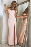 Off The Shoulder Pink Long Prom Dresses Evening Dresses Party Dresses