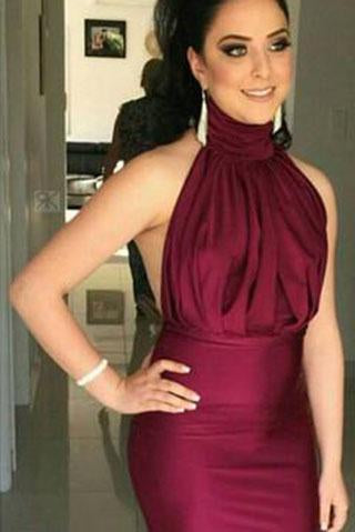 Burgundy Backless Real Made Prom Dresses Long Evening Dresses Prom Dresses On Sale L35