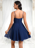 Stacy A-line V-Neck Short Chiffon Homecoming Dress JLP0025641