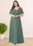 Nova A-Line Pleated Chiffon Floor-Length Dress SJSP0019648