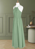 Ursula A-Line Pleated Chiffon Floor-Length Junior Bridesmaid Dress SJSP0019968