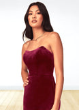 Dania A-Line Strapless Velvet Floor-Length Dress SJSP0019776