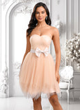 Rhoda Ball-Gown/Princess Sweetheart Short Tulle Homecoming Dress With Bow JLP0025719