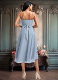 Kiana A-line Cowl Asymmetrical Chiffon Bridesmaid Dress With Ruffle JLP0025727