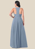 Jazlyn A-Line Chiffon Floor-Length Dress SJSP0019640