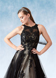 Peyton A-Line Lace Tulle Chapel Train Dress SJSP0020039