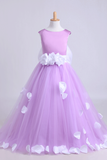 Cute A-Line Ankle-Length Flower Girl Dresses With Bow-Knot