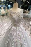 New Arrival Prom Dresses Beaded Bodice A-Line Tulle Lace Up