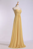 Bridesmaid Dresses Floor Length Sweetheart Sheath/Column Chiffon With Ruffle