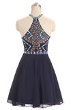 A Line Homecoming Dresses Chiffon With Beading Short/Mini