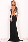 Prom Dresses Mermaid High Neck Beaded Bodice Spandex