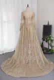 Bling Bling Evening Dresses Mermaid Scoop Sweep/Brush Sequins Lace With Rhinestones