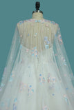 Ball Gown Scoop Wedding Dresses Tulle With Applique