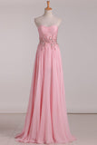 Scalloped Neck Ruffled Bodice A Line Chiffon Prom Dresses