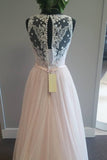 Fantastic Tulle V Neck With Appliques And Sash A Line Prom Dresses