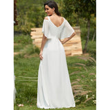 A-Line Sexy V-Neck Prom Party Dresses Wedding Dresses