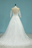 Scoop A Line Wedding Dresses Tulle With Applique And Sash