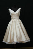 V Neck Satin With Ruffles A Line Homecoming Dresses