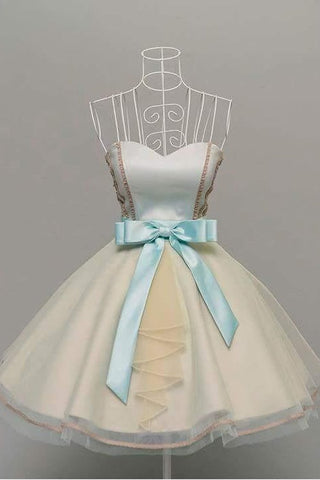 Homecoming Dresses A Line Sweetheart Tulle With Bow Knot