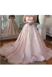 Sweetheart A Line Prom Dresses Organza With Applique Court Train