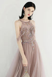 Princess Off the Shoulder Tulle Beads V Back Formal Dresses Dance Prom Dresses SJS15303