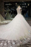 New Arrival Wedding Dresses Tulle Wedding Dresses Scoop Neckline With Beading Handmade Flowers