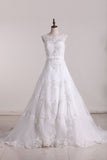 New Style Scoop V Back Sexy Wedding Dress With Sash