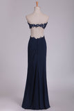 Prom Dresses Sweetheart Sheath With Applique And Slit Floor Length