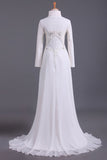 Musilim Wedding Dresses Empire Waist Sweetheart Chiffon With Beading&Sequince