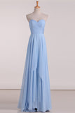 Bridesmaid Dresses Sweetheart A Line Chiffon With Ruffles Floor Length