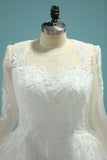 Scoop Wedding Dresses Mermaid Long Sleeves Tulle With Beading